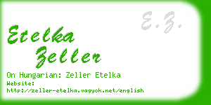 etelka zeller business card